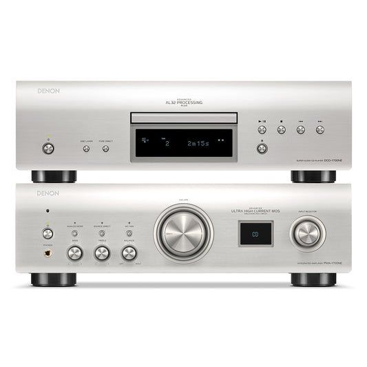 Denon PMA-1700NE 140W Integrated Amp & DCD-1700NE CD/SACD Player (Silver)