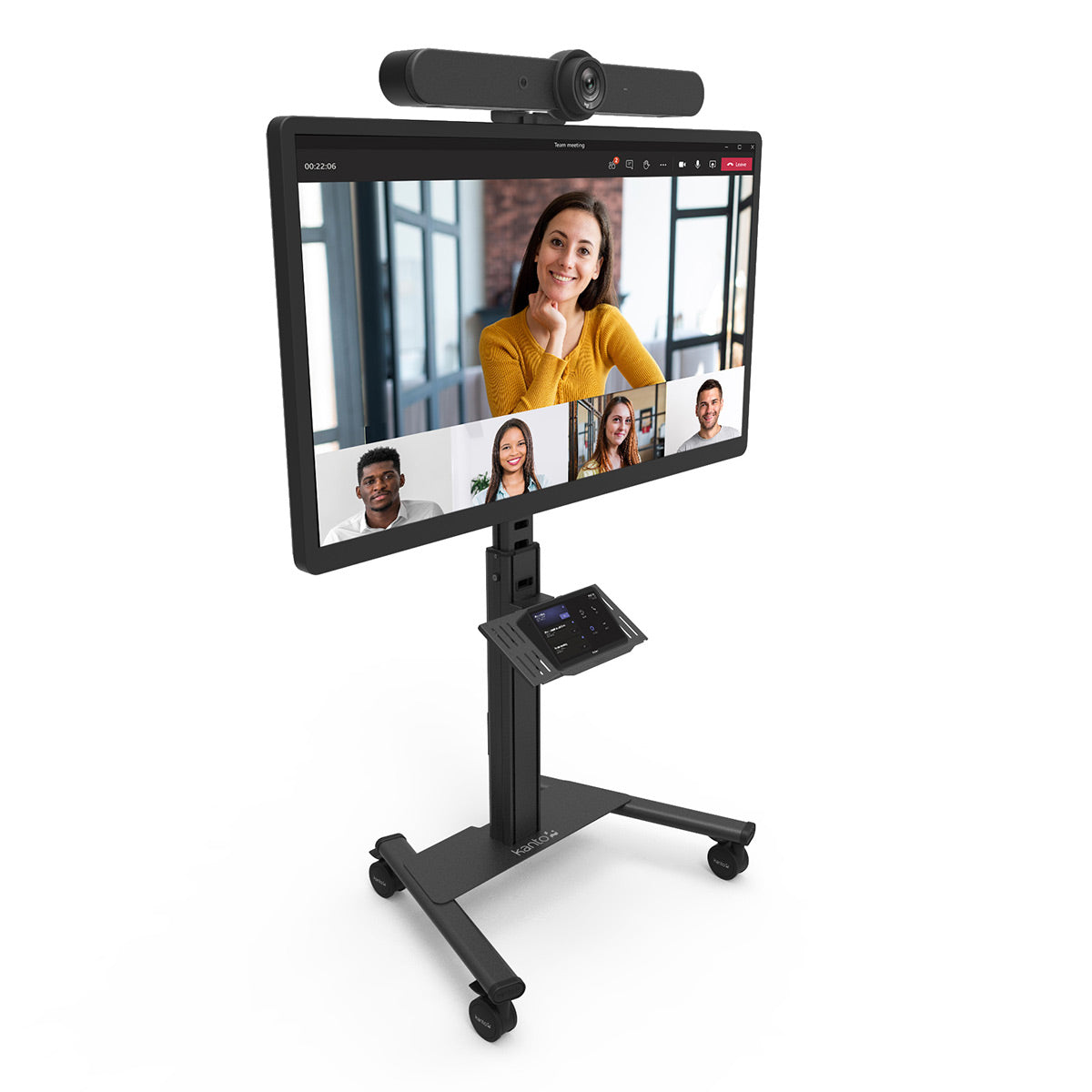 Kanto MPC77 Rolling AV Cart Compatible with Video Conferencing Systems for 37" - 77" TVs