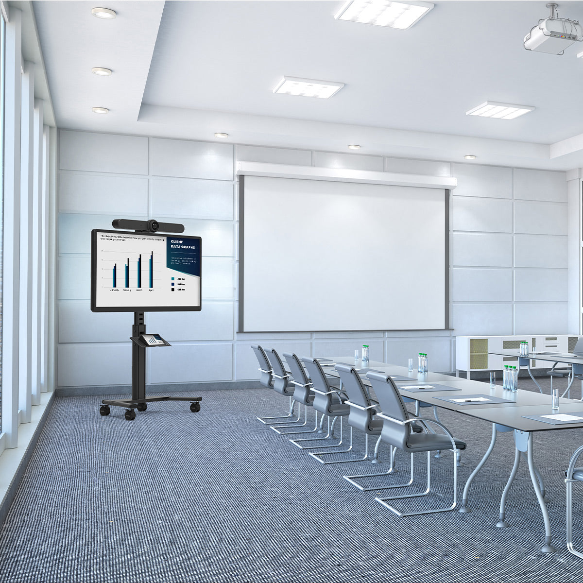 Kanto MPC77 Rolling AV Cart Compatible with Video Conferencing Systems for 37" - 77" TVs