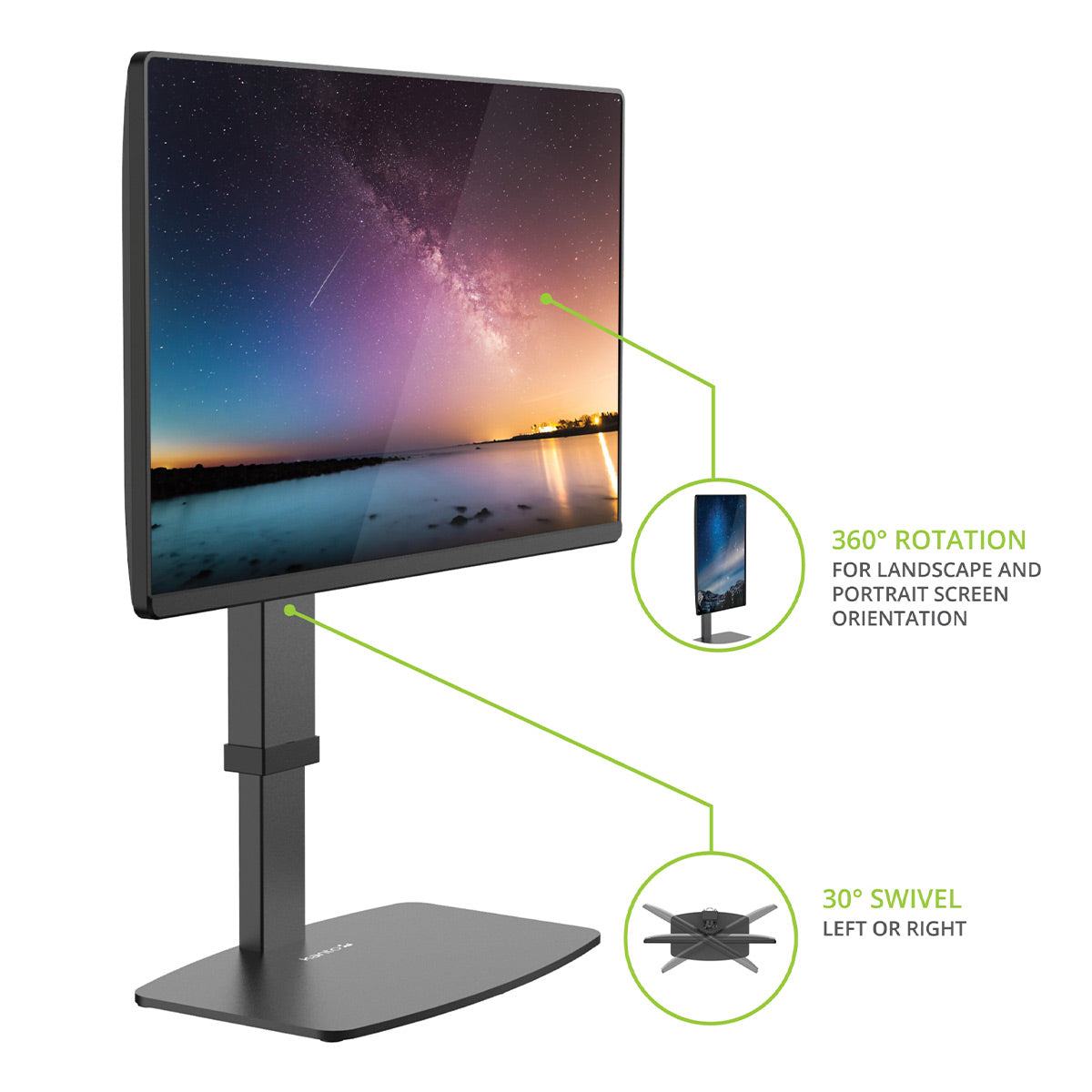 Kanto DTS1000 Universal Desktop Stand with Adjustable Height, Tilt, and Swivel for 17" - 32" Monitors
