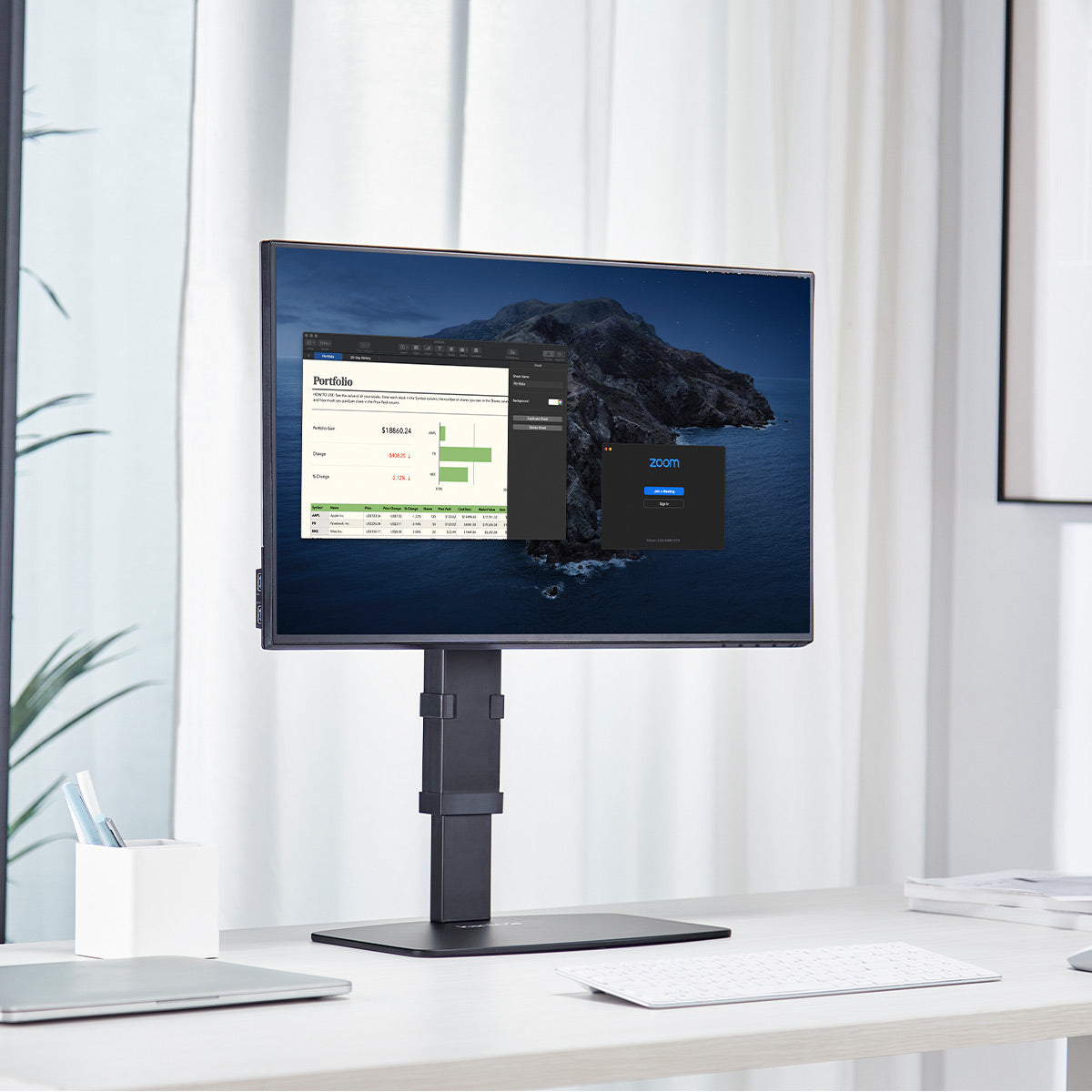 Kanto DTS1000 Universal Desktop Stand with Adjustable Height, Tilt, and Swivel for 17" - 32" Monitors