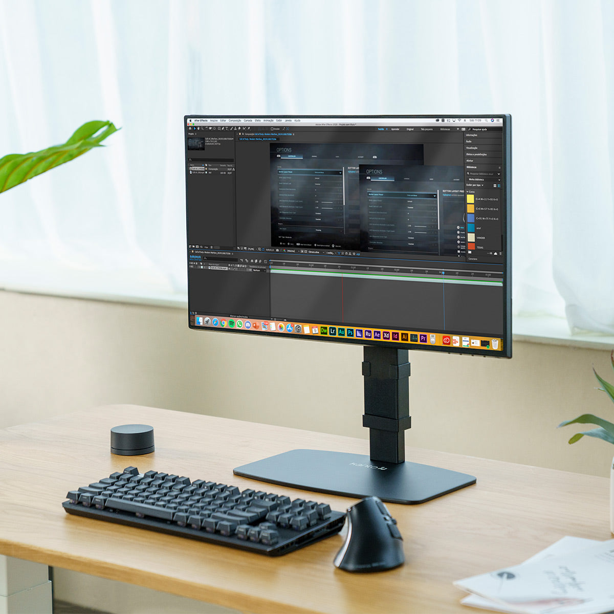 Kanto DTS1000 Universal Desktop Stand with Adjustable Height, Tilt, and Swivel for 17" - 32" Monitors