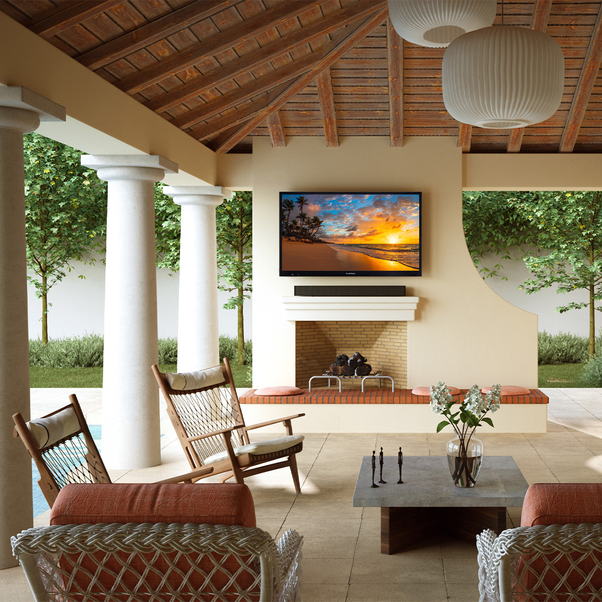 Furrion Aurora 75" Partial Sun Smart 4K Ultra-High Definition LED Outdoor TV with IP54 Weatherproof Protection
