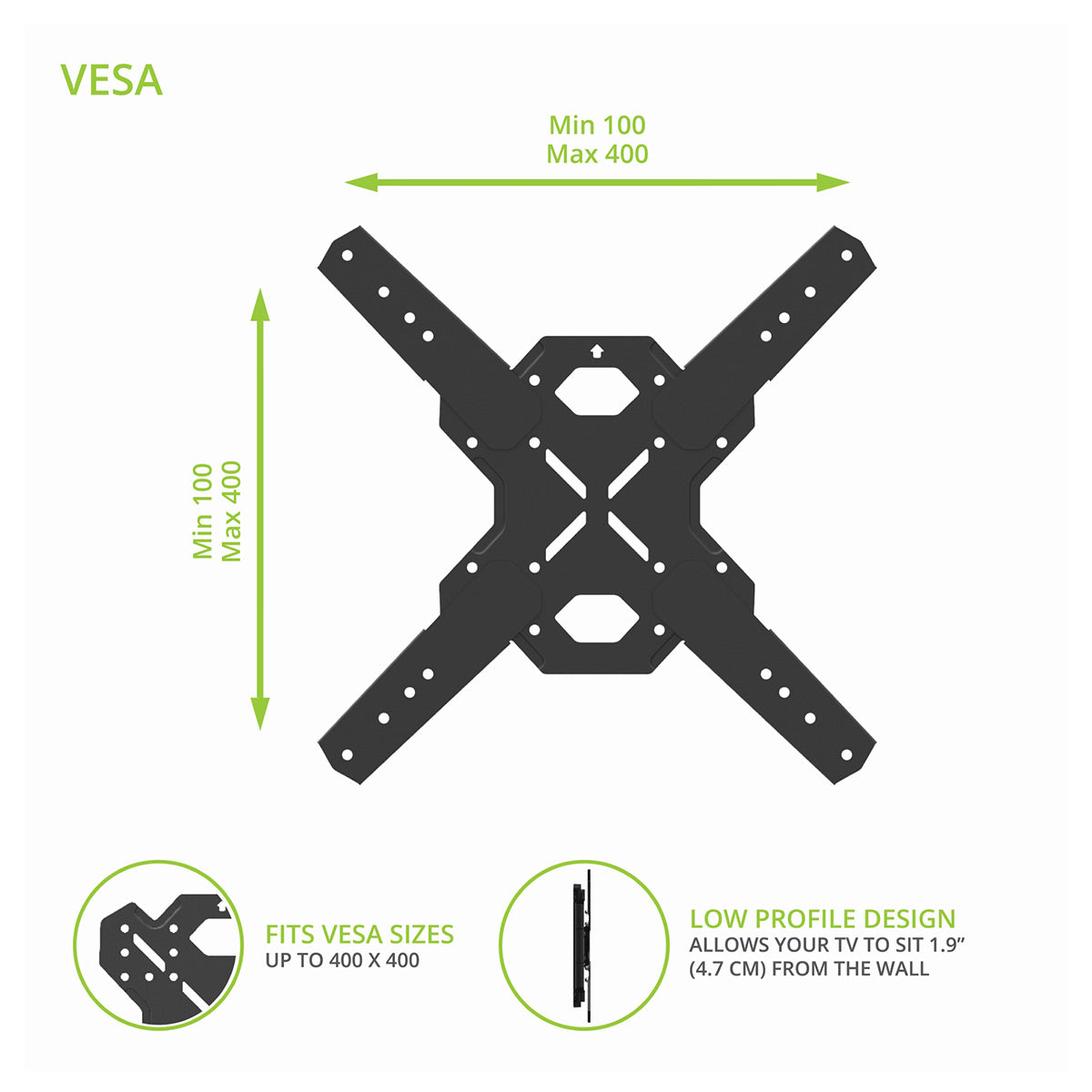 Kanto PS400SG Stainless Steel Full-Motion Single Stud Outdoor Mount for 30&rdquo; - 70&rdquo; TVs
