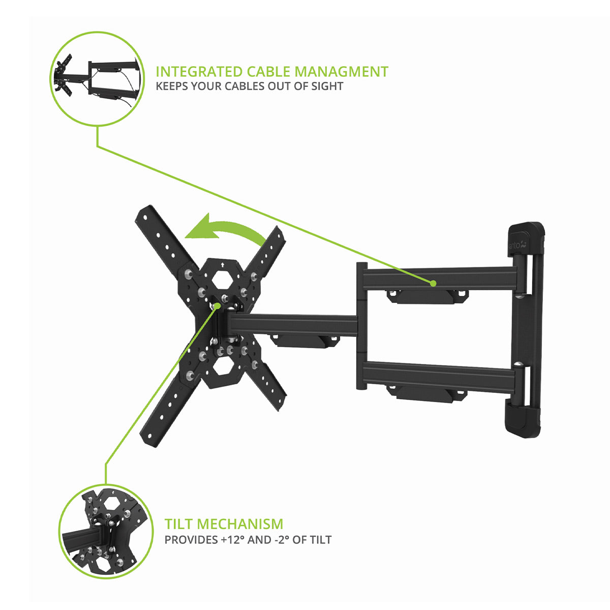 Kanto PS400SG Stainless Steel Full-Motion Single Stud Outdoor Mount for 30&rdquo; - 70&rdquo; TVs