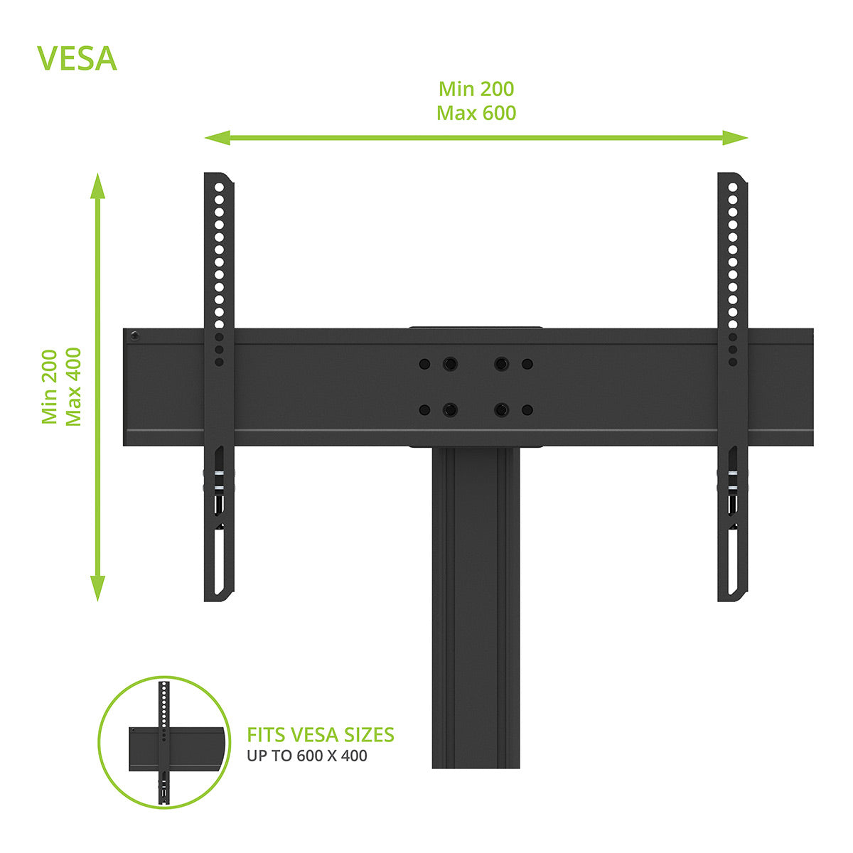 Kanto TTS150 Universal Adjustable Tabletop Mount with Integrated Cable Management for 42" - 86" TVs