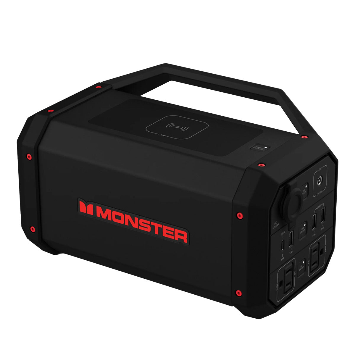 Monster Power Grid Portable 300W Battery Power Station with 10W Wireless Qi Charging Pad (Black)