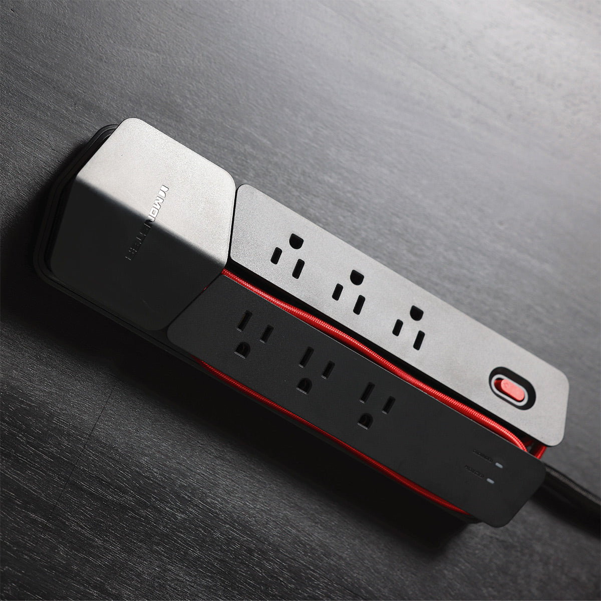 Monster Power Center Vertex Surge Protector with 6 AC Outlets, 3-Port USB Hub, & 6 ft Cord (Black)