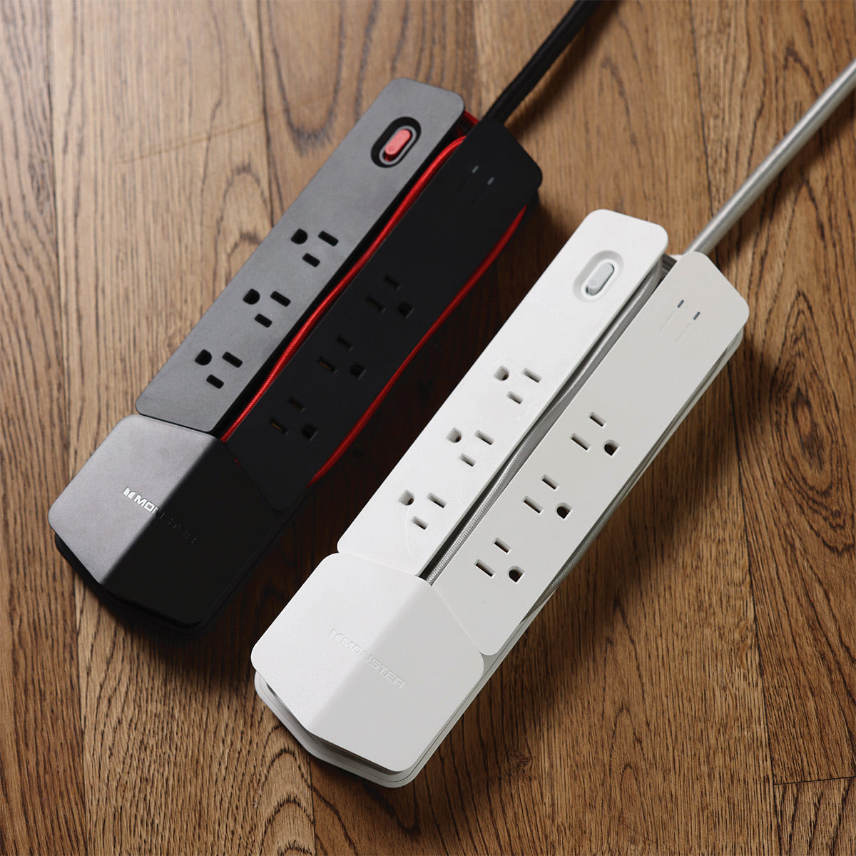 Monster Power Center Vertex Surge Protector with 6 AC Outlets, 3-Port USB Hub, & 6 ft Cord (Black)
