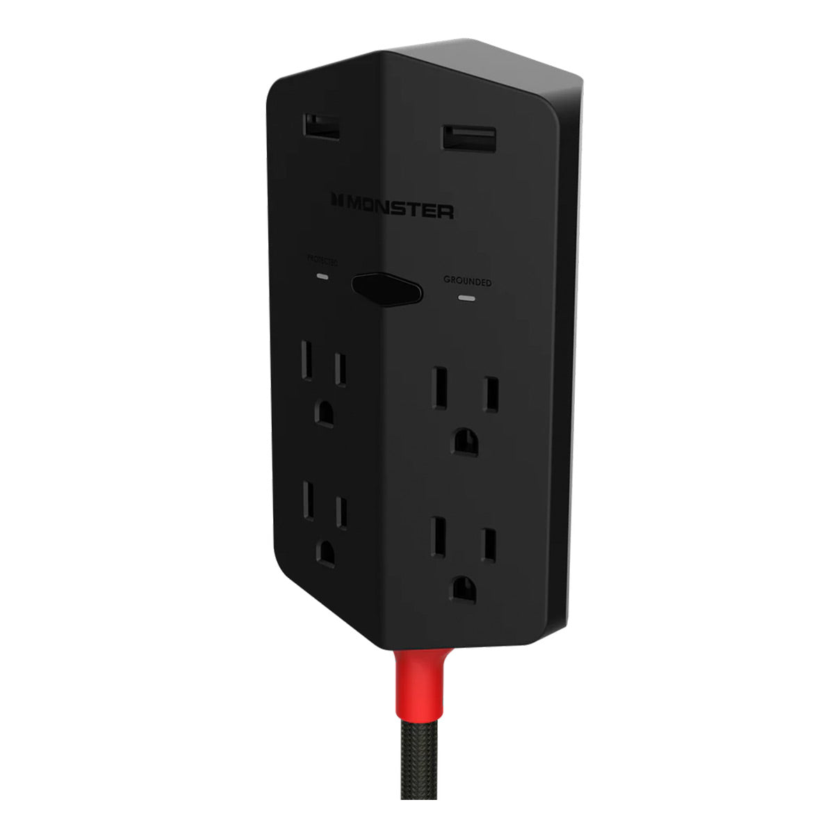 Monster Power Shield XL 540 Joule Surge Protector with 4 AC Outlets & 2 USB-A Ports (Black)