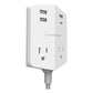 Monster Power Shield Moveable Power Outlet with 2 AC Outlets, 3 USB-A, 1 USB-C, Magnetic Plate, & 6 ft Cord (White)