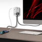 Monster Power Shield Moveable Power Outlet with 2 AC Outlets, 3 USB-A, 1 USB-C, Magnetic Plate, & 6 ft Cord (White)