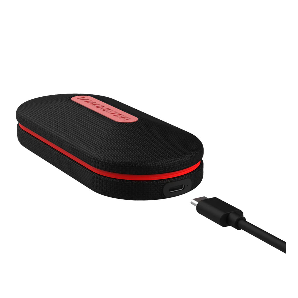 Monster DNA Fit True Wireless Earbuds with Active Noise Cancellation, aptX Lossless Audio, IPX5 Rating, & Qi Wireless Charging Case (Black/Red)