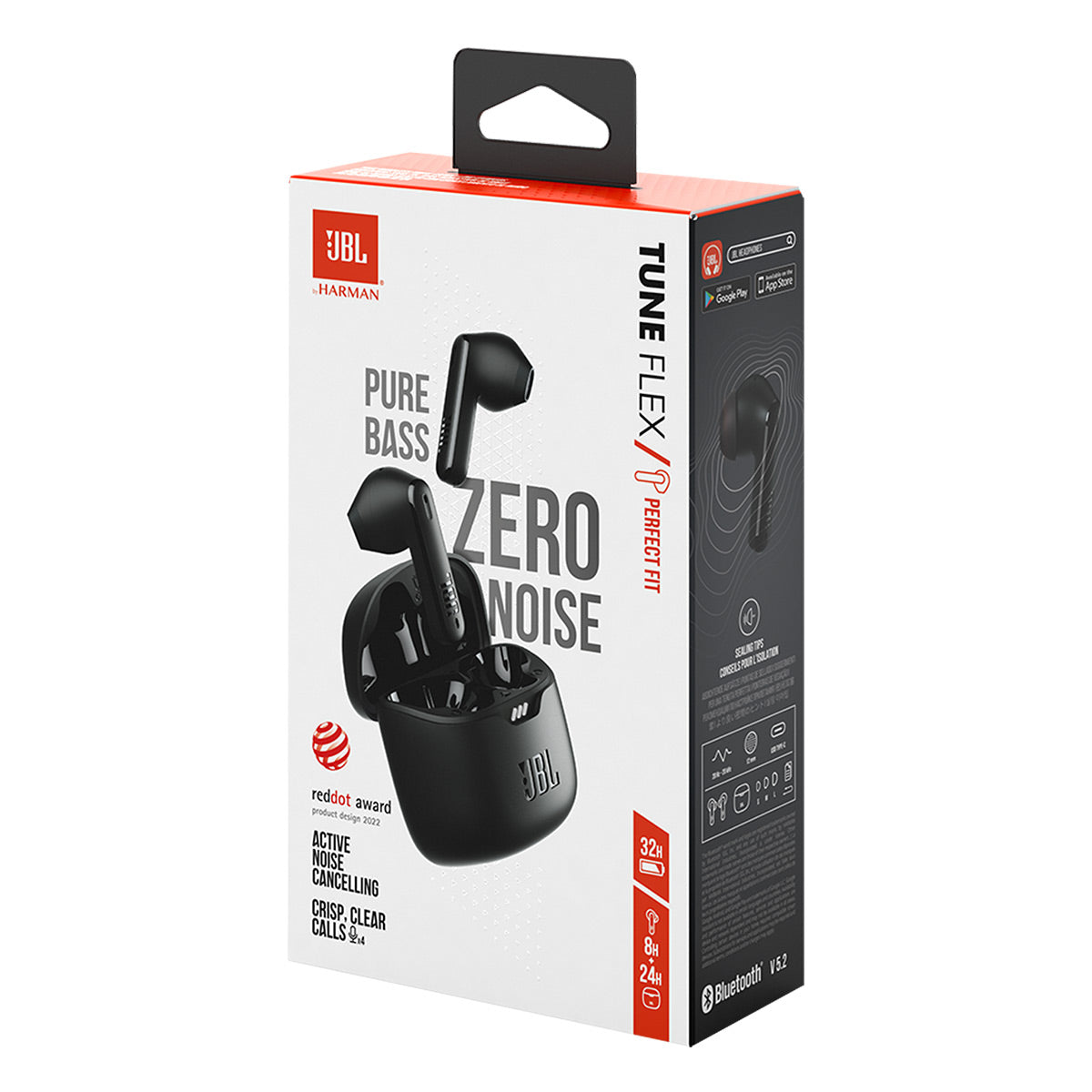 JBL Tune Flex True Wireless Noise Cancelling Earbuds with Bluetooth 5.2 (Black)