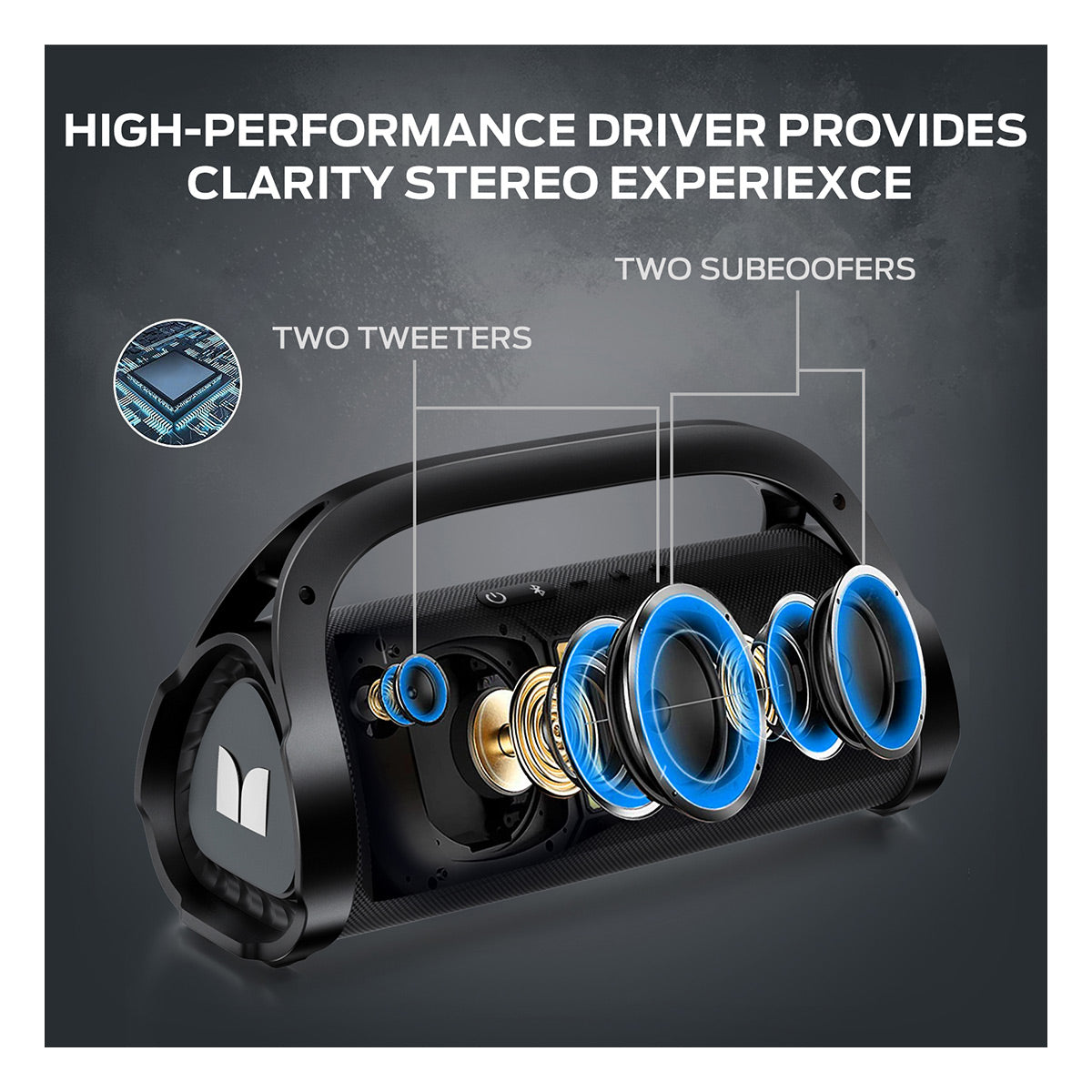 Monster Adventurer Max Bluetooth Wireless Speaker with DSP Dynamic Audio & IPX7 Waterproof Rating