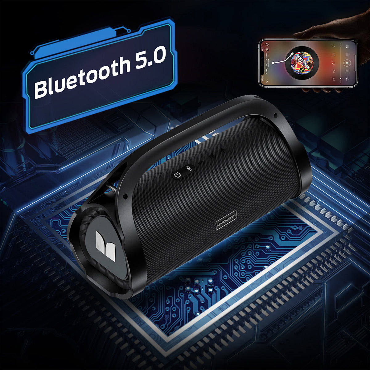 Monster Adventurer Max Bluetooth Wireless Speaker with DSP Dynamic Audio & IPX7 Waterproof Rating