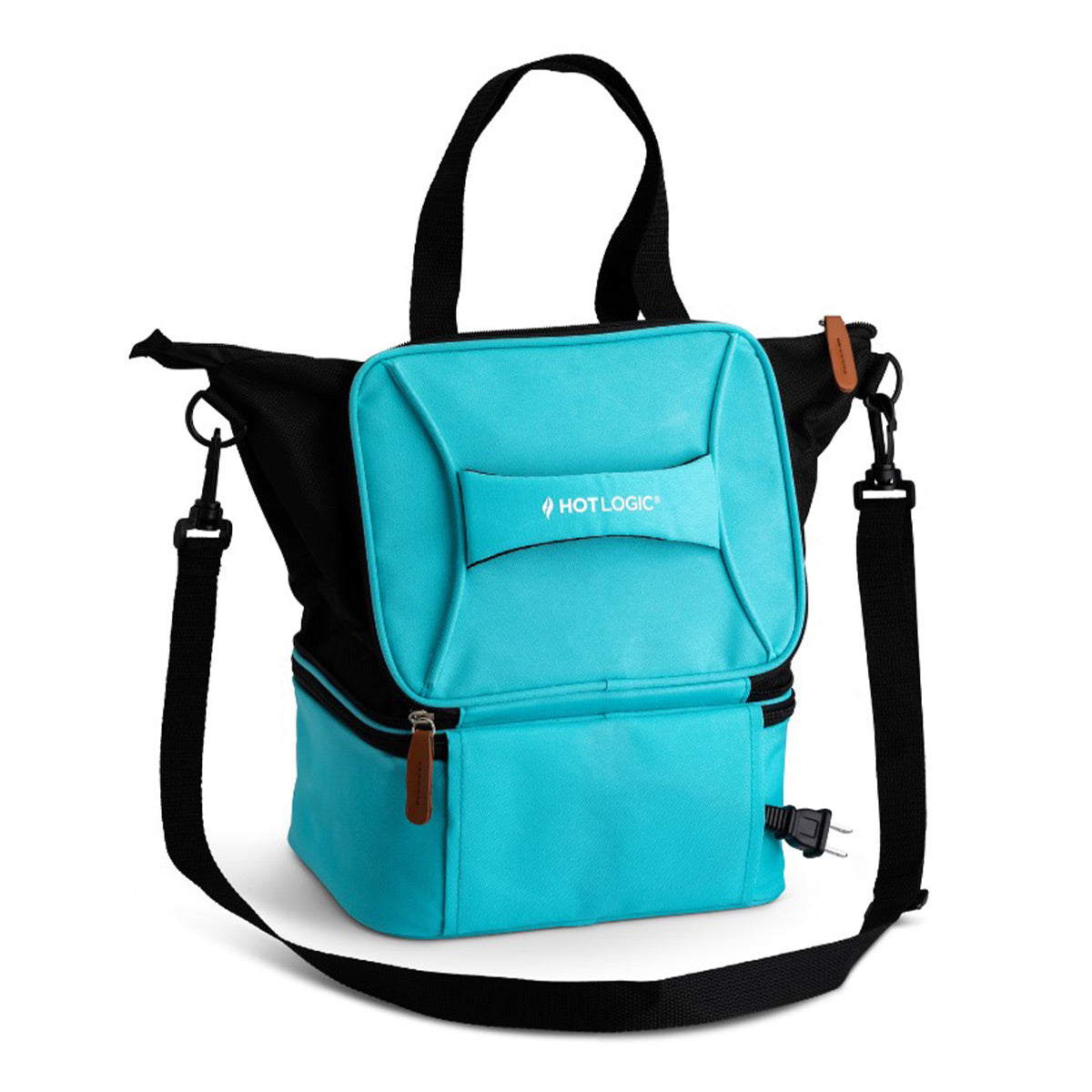 HOTLOGIC 12V Mini XP Portable 8.75" x 6.75" Food Warmer and Expandable Carrying Bag for Vehicle (Teal)