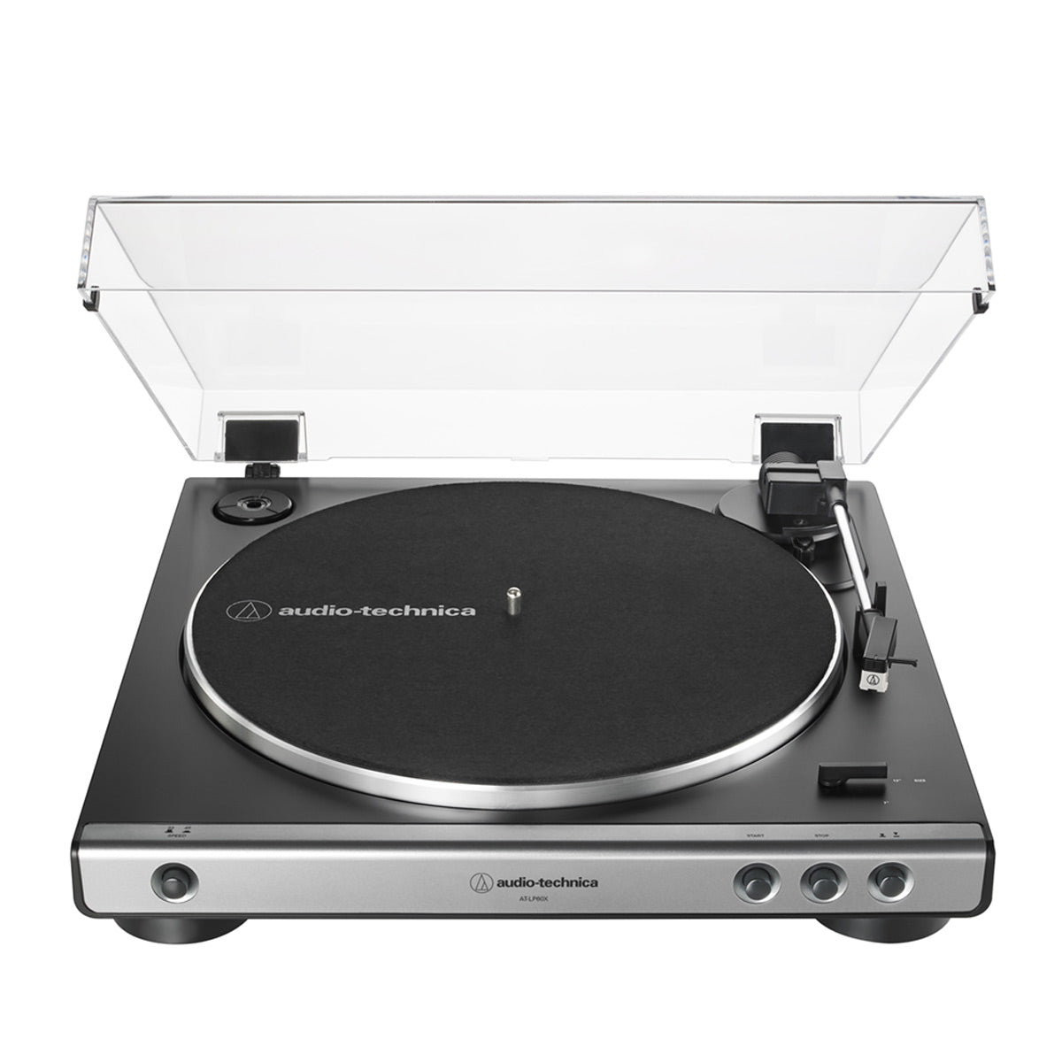 Audio-Technica AT-LP60X-GM Fully Automatic Belt-Drive Stereo Turntable (Gunmetal/Black) with Heritage Record Preservative & Cleaning Kit