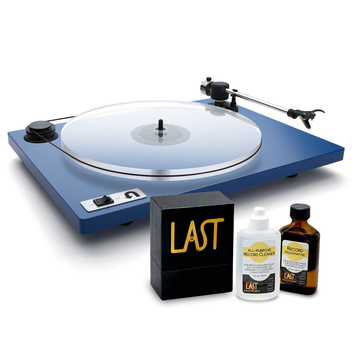 U-Turn Audio Orbit Plus Turntable (Blue) with Heritage Record Preservative & Cleaning Kit