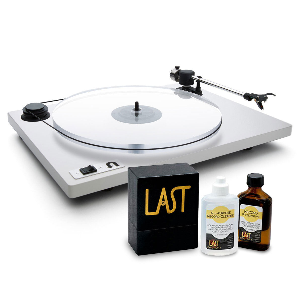 U-Turn Audio Orbit Plus Turntable (White) with Heritage Record Preservative & Cleaning Kit