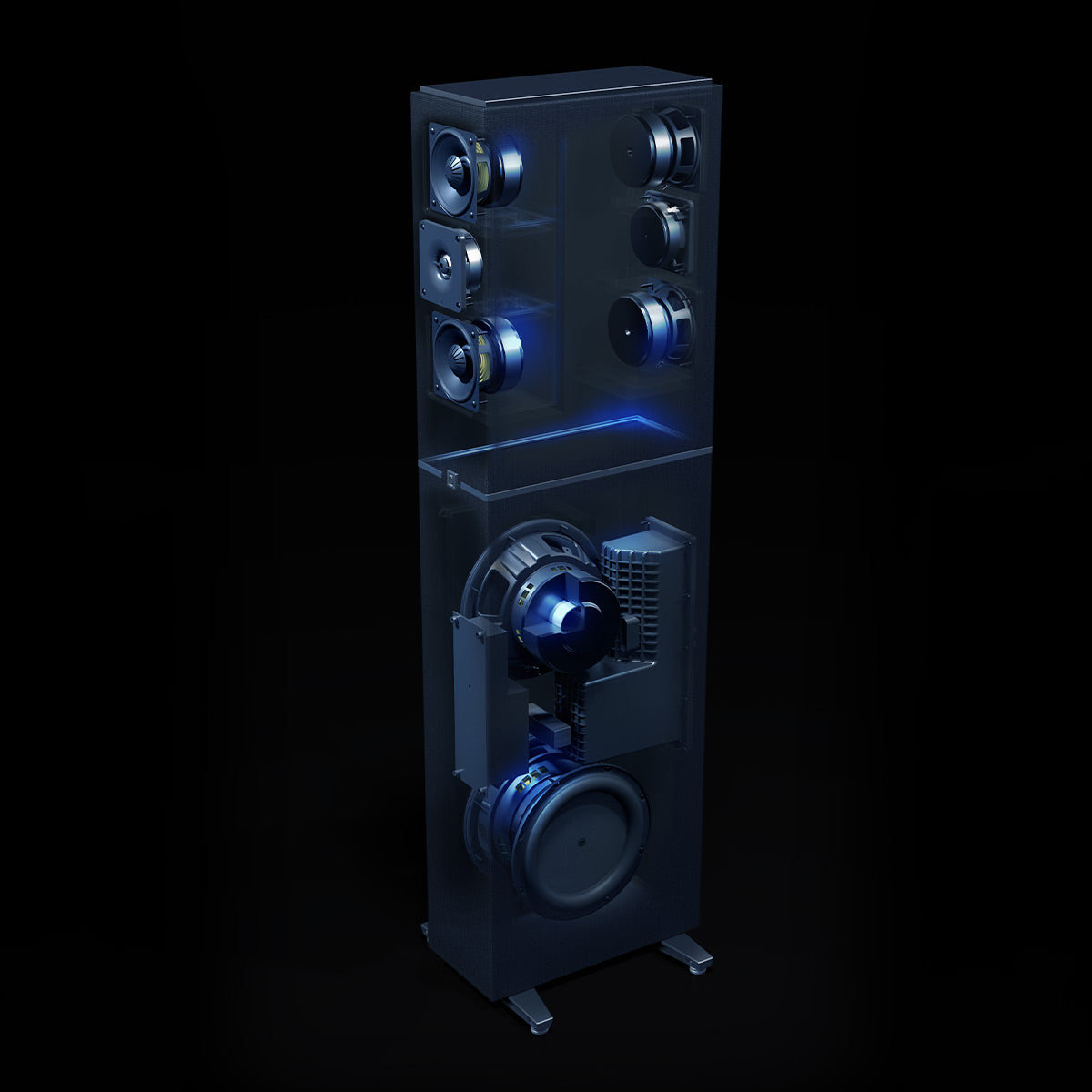Definitive Technology Dymension DM60 Mid-Size Bipolar Floorstanding Speaker with Built-In 8" Powered Subwoofer