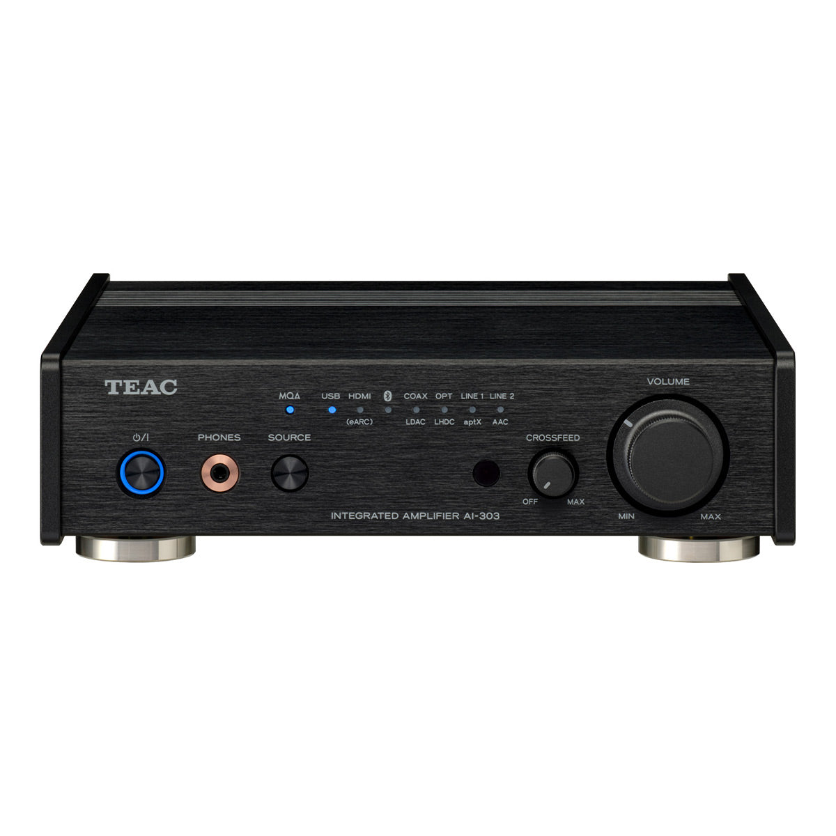 TEAC AI-303 Integrated Amplifier with Built-In DAC, eARC, MQA Decoding, and Headphone Amplifier