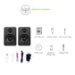 Kanto YU2 Powered Desktop Speakers and SE2 Speaker Stands for Small Speakers - Pair (Matte Black/Black)