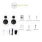 Kanto YU2 Powered Desktop Speakers and SE2 Speaker Stands for Small Speakers - Pair (Matte White/White)