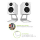 Kanto YU2 Powered Desktop Speakers and SE2 Speaker Stands for Small Speakers - Pair (Matte White/White)