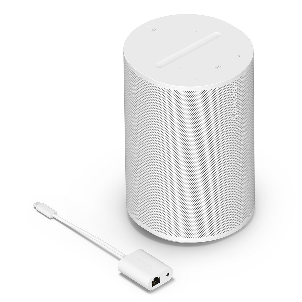 Sonos Era 100 Voice-Controlled Wireless Bluetooth Smart Speaker with Split Combo Cable Adapter with Ethernet and 3.5 mm Jack (White)