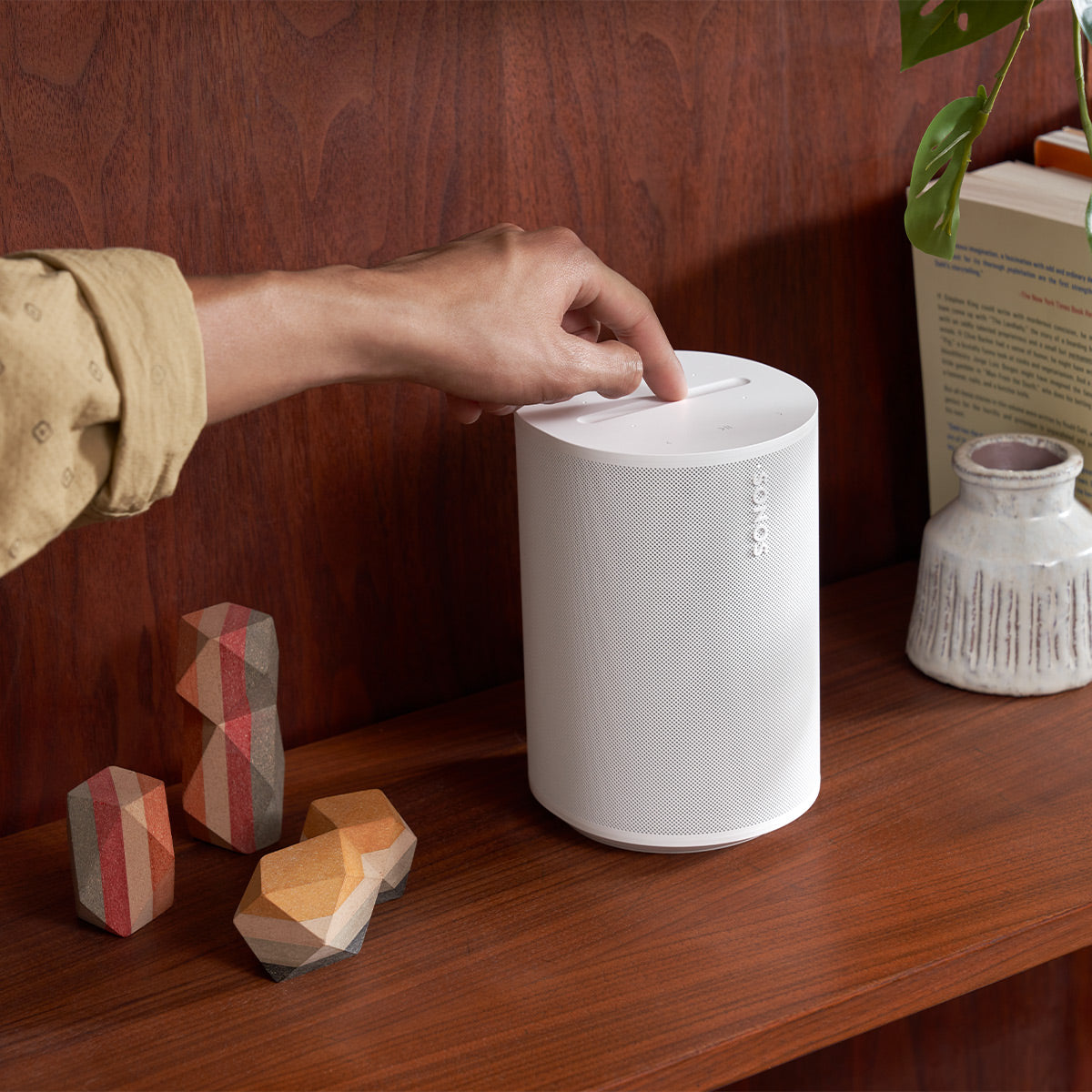 Sonos Era 100 Voice-Controlled Wireless Bluetooth Smart Speaker with Split Combo Cable Adapter with Ethernet and 3.5 mm Jack (White)