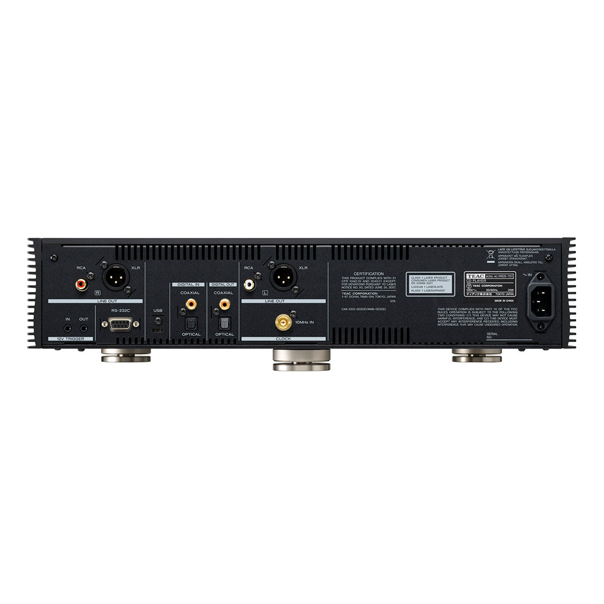 TEAC VRDS-701 Fully-Balanced CD Player with Preamplifier, 32-bit Discrete DAC, and Headphone Amplifier