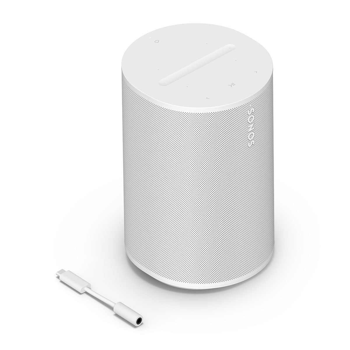 Sonos Era 100 Voice-Controlled Wireless Bluetooth Smart Speaker with Line-In 3.5mm to USB-C Adapter (White)