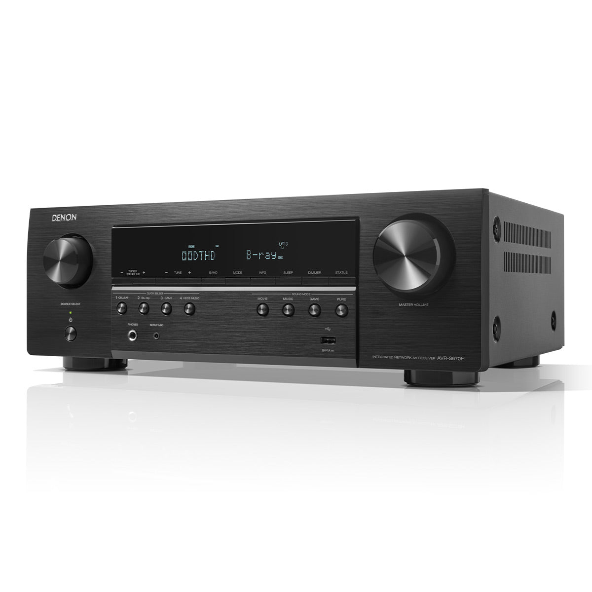 Denon AVR-S670H 5.2 Channel 8K Home Theater Receiver with Dolby TrueHD Audio, HDR10+, and HEOS Built-In