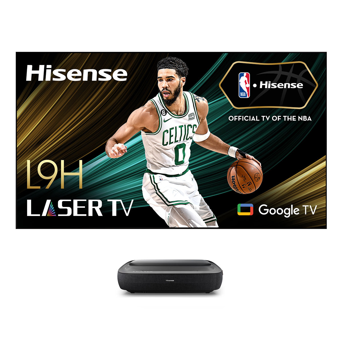 Hisense L9H TriChroma 4K Ultra Short Throw Laser TV Projector with 120" Ambient Light Rejecting Screen, Dolby Vision, Dolby Atmos, & Google TV