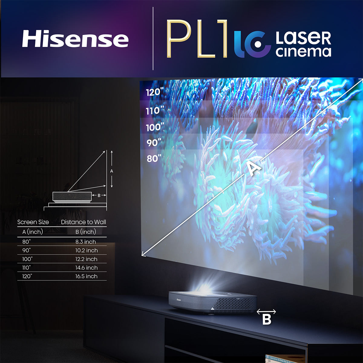 Hisense PL1 X-Fusion 4K Ultra Short Throw Laser Cinema Projector with Dolby  Vision, Dolby Atmos, & Google TV | World Wide Stereo