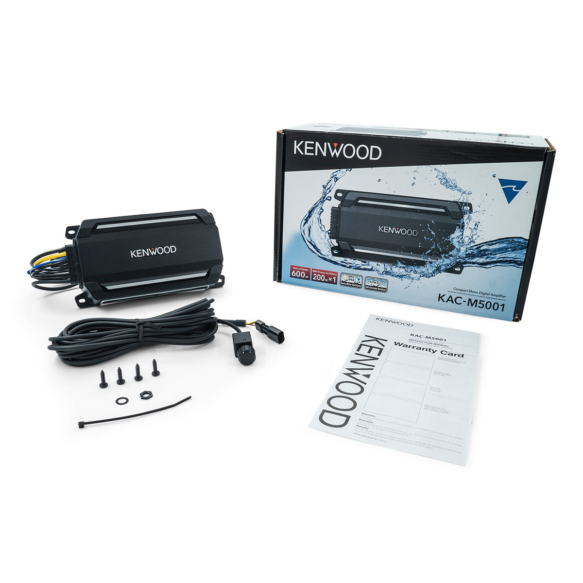 Kenwood KAC-M5001 Compact Mono Digital Marine & Motorsports Subwoofer Amplifier