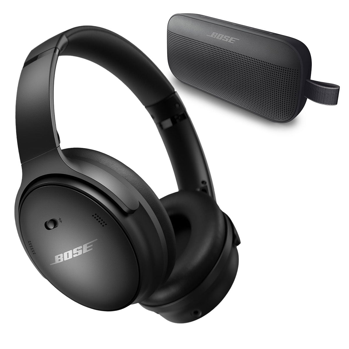 Bose QuietComfort 45 Wireless Noise Canceling Headphones (Black) and Bose SoundLink Flex Bluetooth Portable Speaker (Black)
