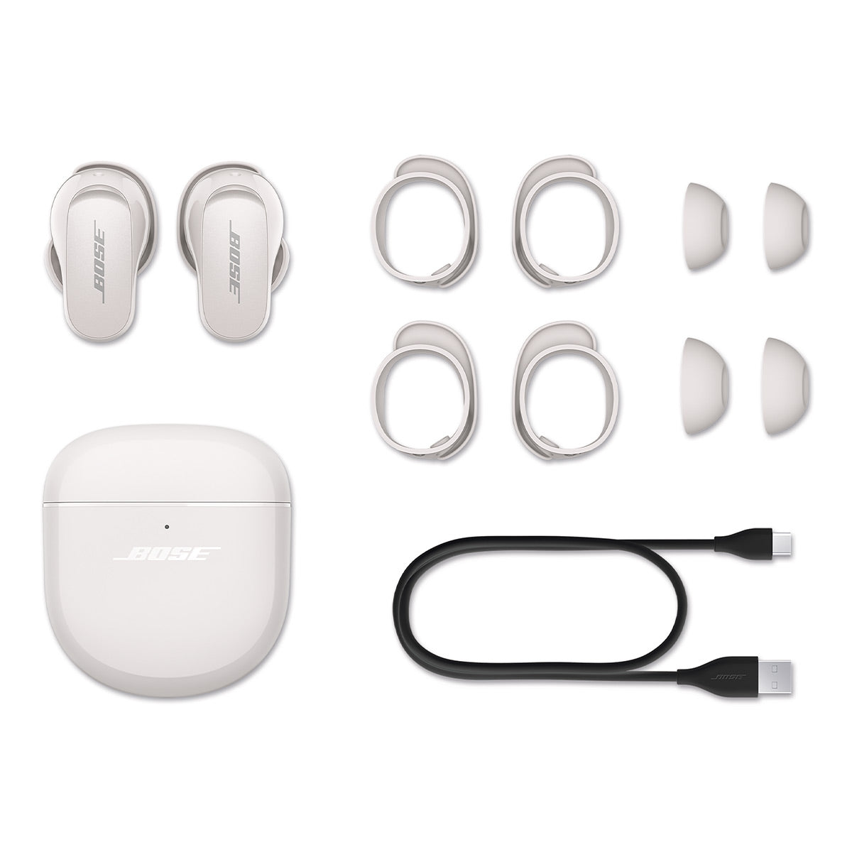 Bose QuietComfort Earbuds II True Wireless with Personalized Noise Cancellation (Soapstone) and Bose SoundLink Flex Bluetooth Portable Speaker (Black)