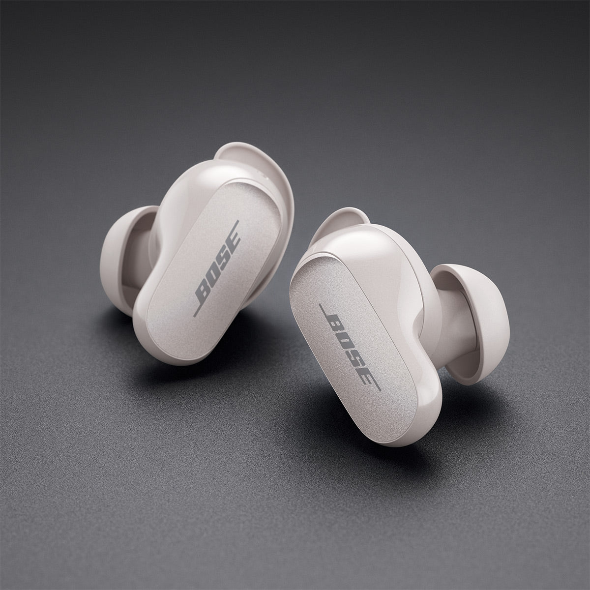 Bose QuietComfort Earbuds II True Wireless with Personalized Noise  Cancellation (Soapstone) and Bose SoundLink Flex Bluetooth Portable Speaker  (White