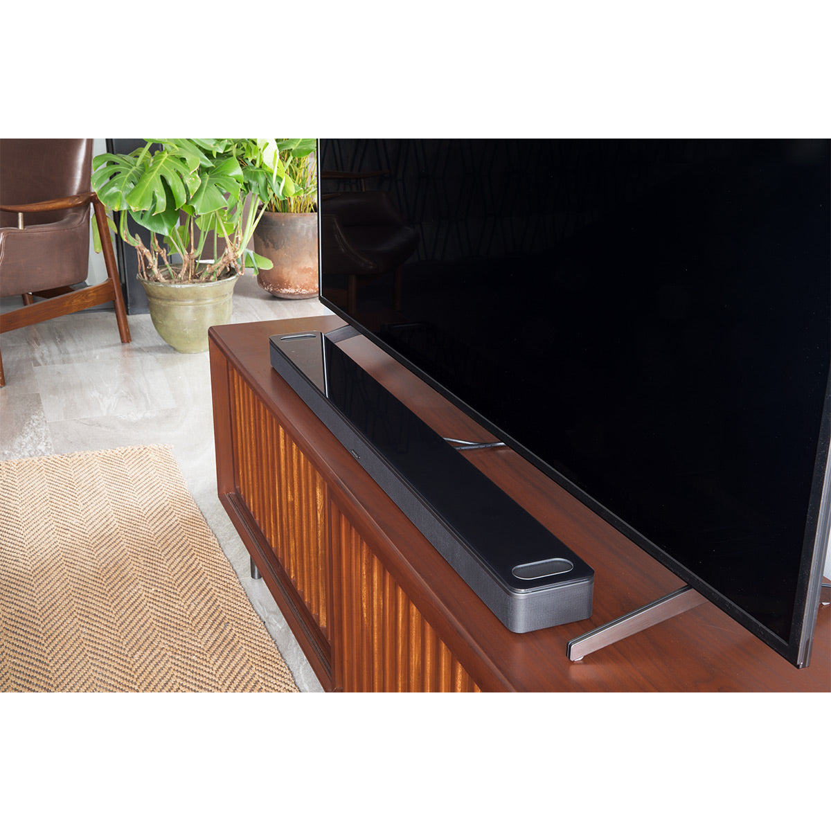 Bose QuietComfort 45 Wireless Noise Canceling Headphones (White) and Bose Smart Soundbar 900 with Dolby Atmos (Black)