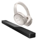 Bose QuietComfort 45 Wireless Noise Canceling Headphones (White) and Bose Smart Soundbar 900 with Dolby Atmos (Black)