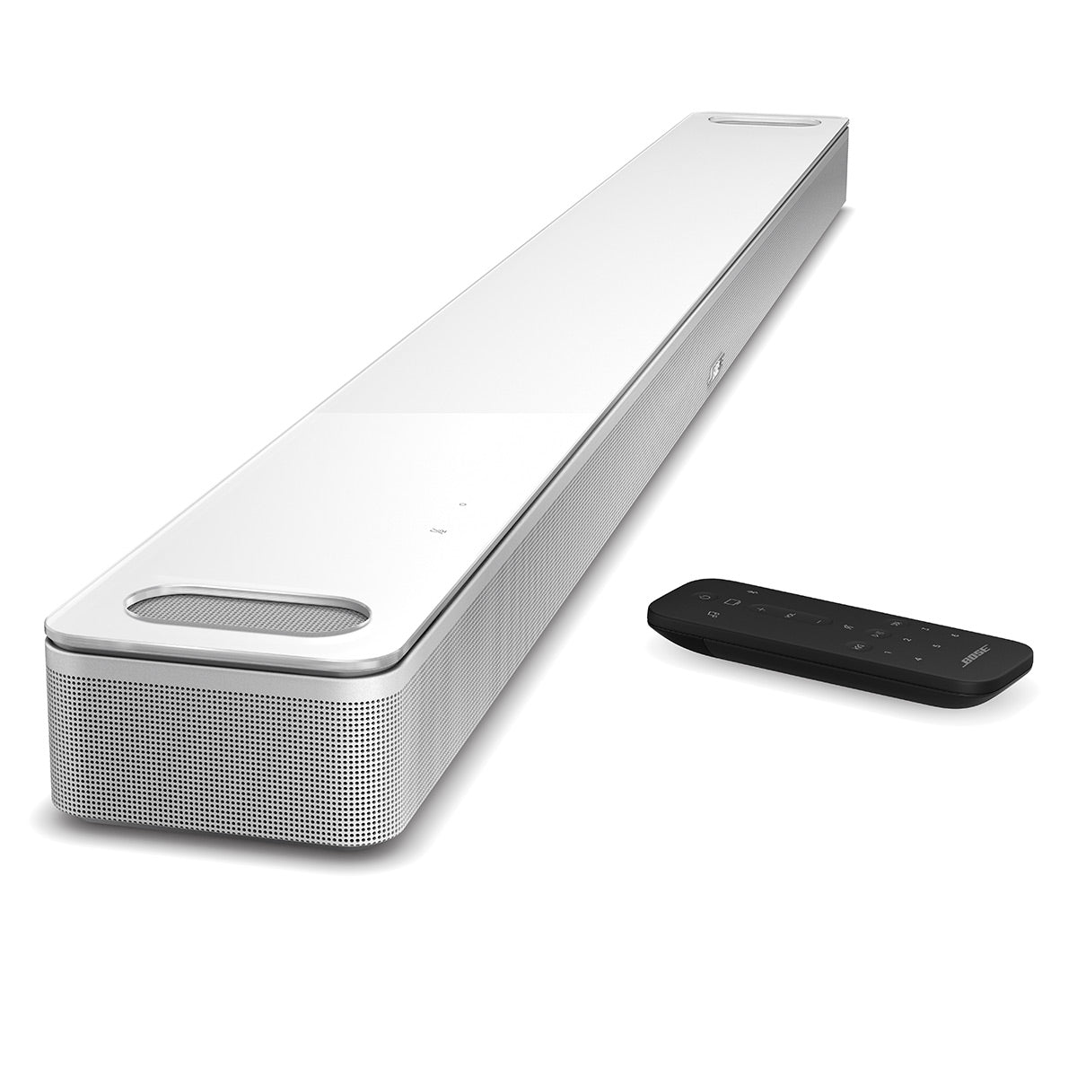 Bose QuietComfort 45 Wireless Noise Canceling Headphones (White) and Bose Smart Soundbar 900 with Dolby Atmos (White)