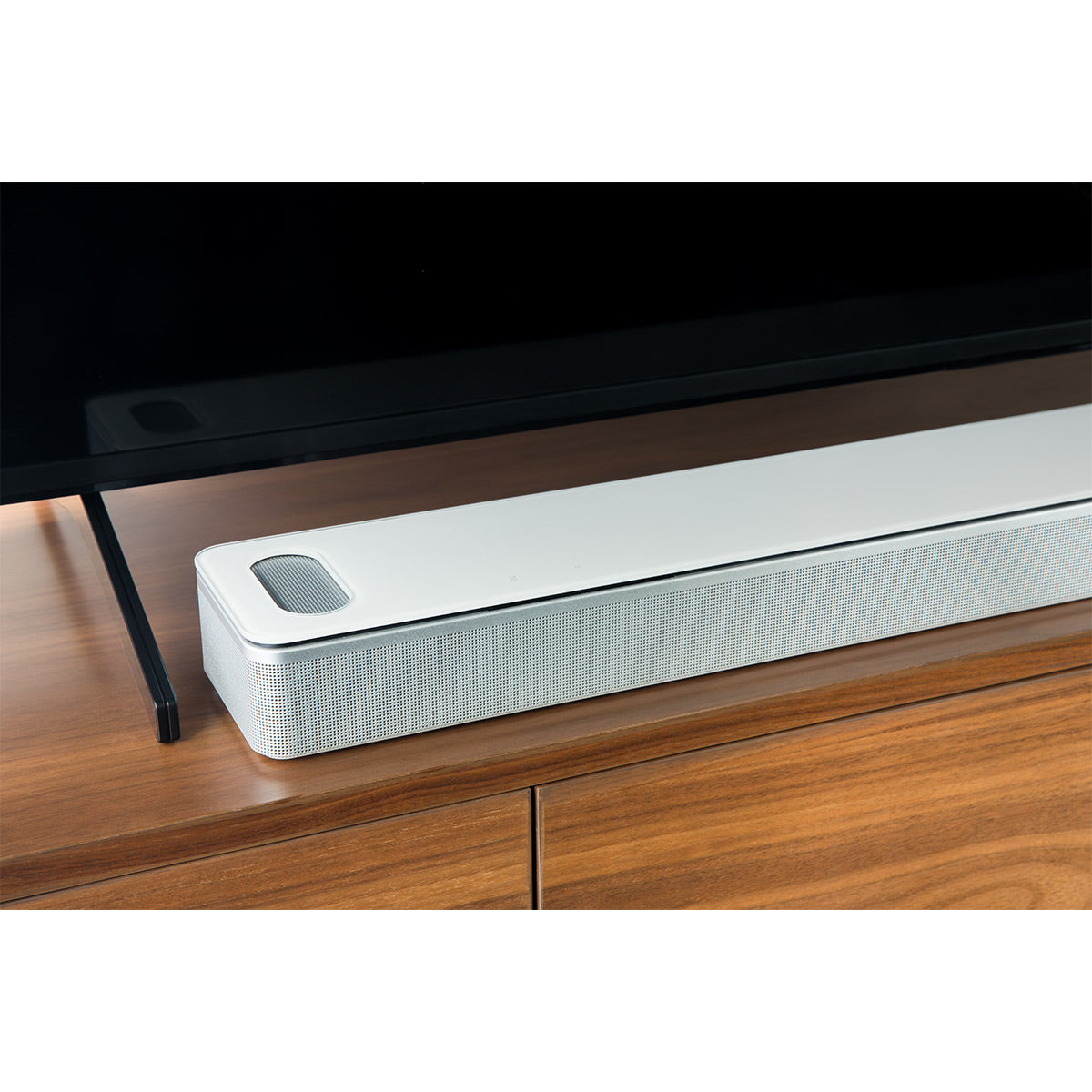 Bose QuietComfort 45 Wireless Noise Canceling Headphones (White) and Bose Smart Soundbar 900 with Dolby Atmos (White)