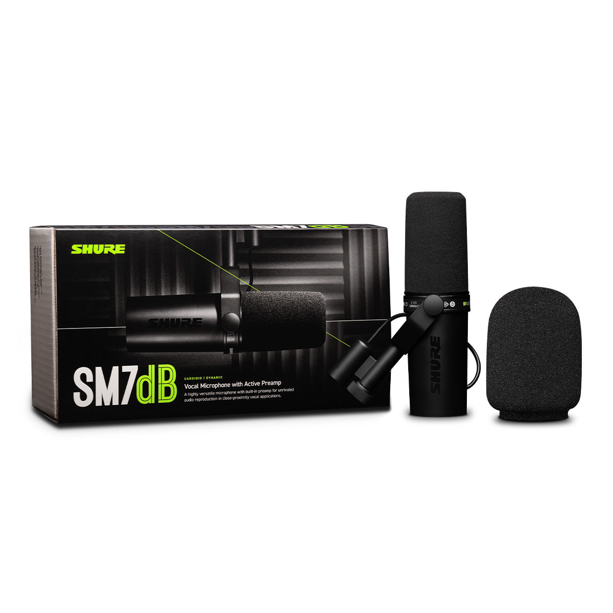 Shure SM7dB Cardioid Dynamic Vocal Microphone with Built-In Active Preamp