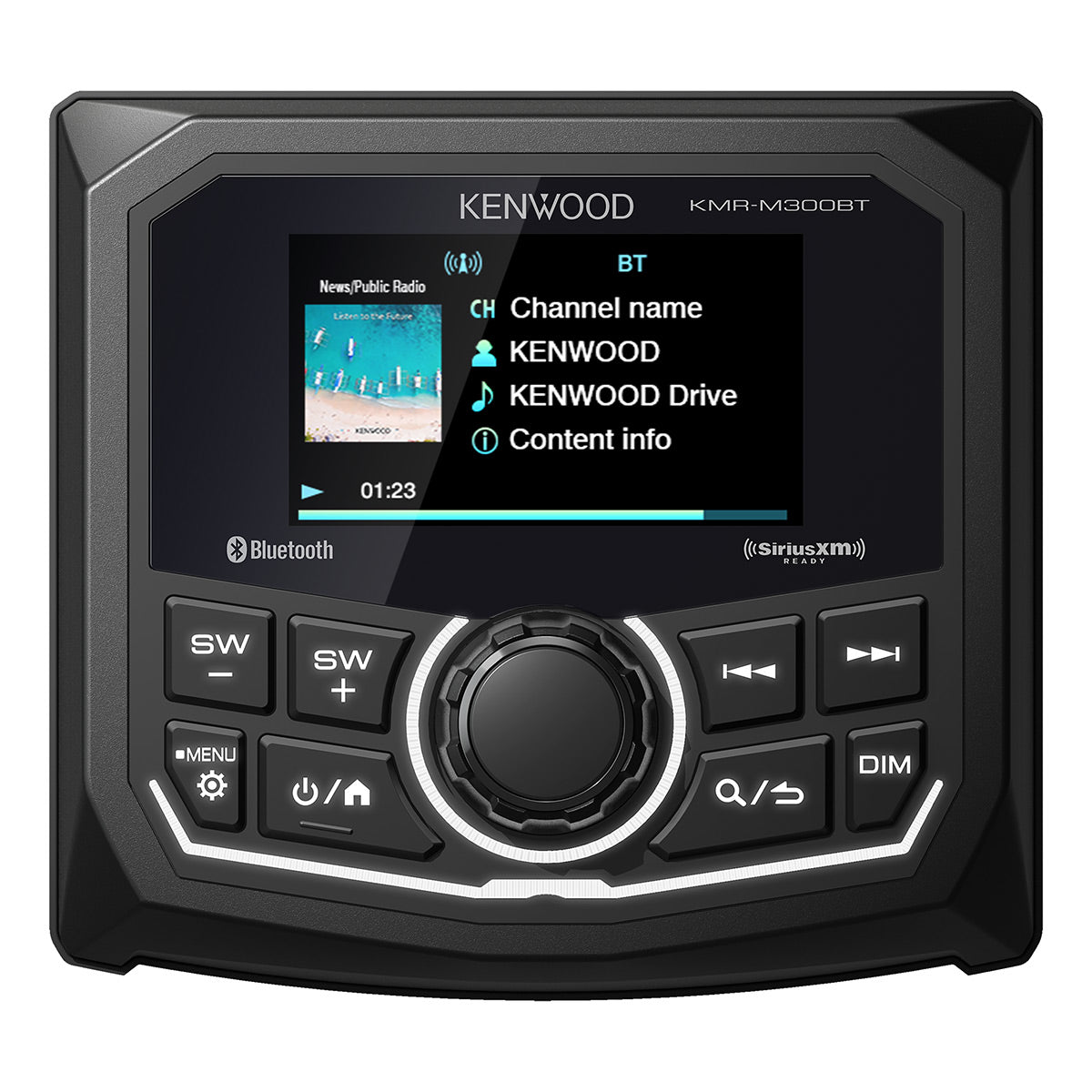 Kenwood KMR-M300BT Marine & Motorsport Waterproof Digital Media Receiver with Corrosion Resistance & Bluetooth