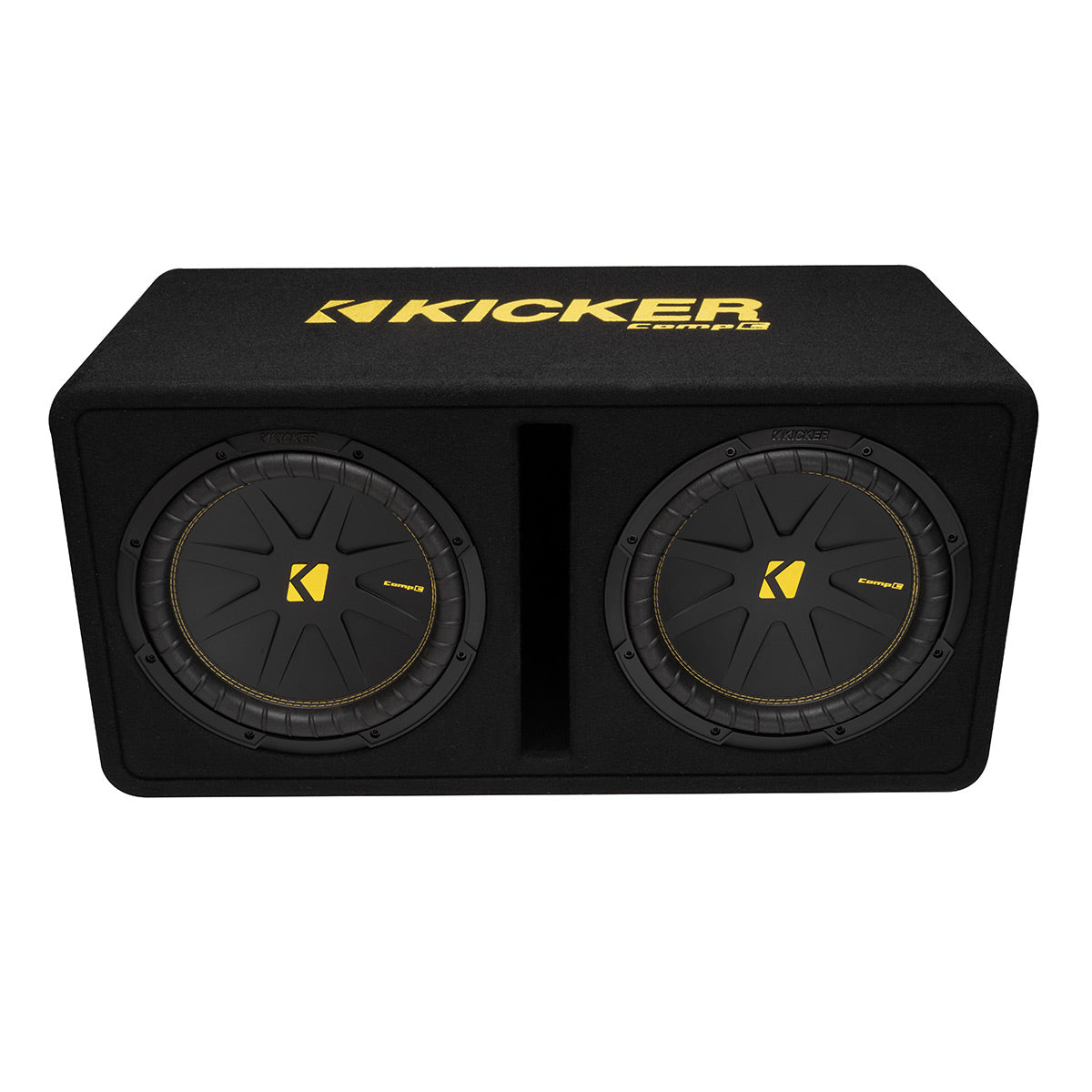 Kicker 50DCWC122 Dual 12" 2-Ohm CompC Subwoofers in Vented Enclosure