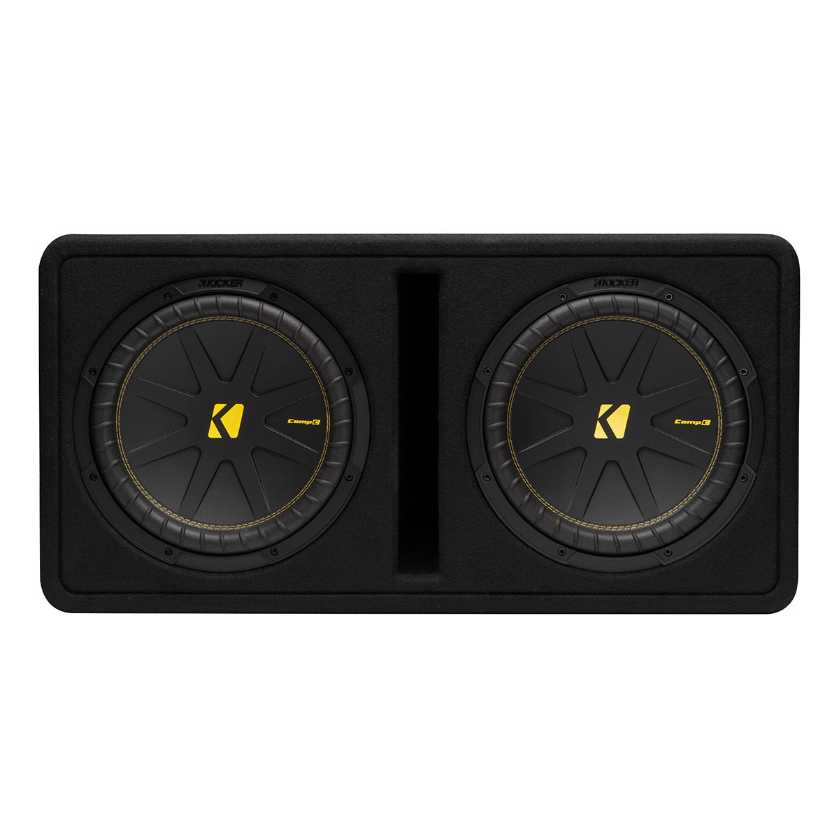 Kicker 50DCWC122 Dual 12" 2-Ohm CompC Subwoofers in Vented Enclosure