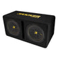 Kicker 50DCWC122 Dual 12" 2-Ohm CompC Subwoofers in Vented Enclosure