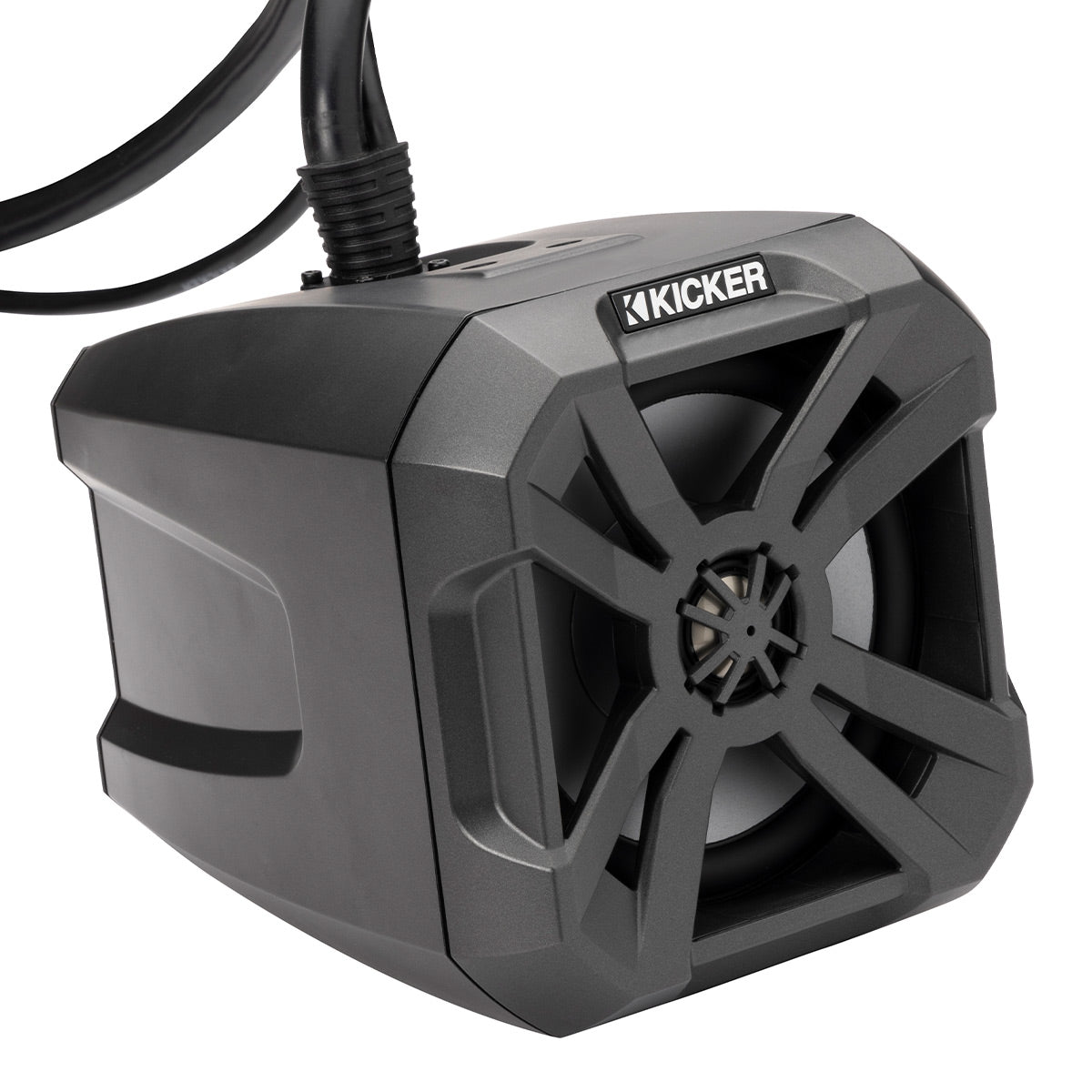 Kicker 48BTCAN65 PowerCan 6.5" Powered Bluetooth Speakers with IP66 Rating, LED Lighting, and Wired Remote - Pair